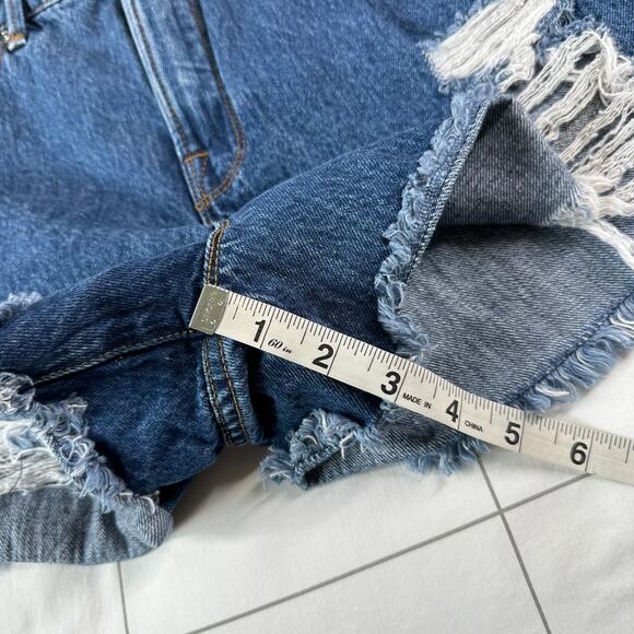 Good American Shorts Womens 28 Blue255 Good Vintage Cutoff Distressed Denim Jean - Picture 11 of 12